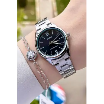 Casio CSISTE25 Kadranı Siyah Kordonu Gümüş Renk Hediye Paketli Kadın Kol Saati