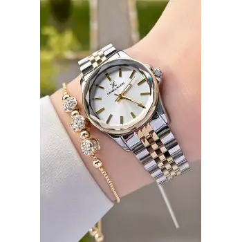 Daniel Klein DKISTE1186 Gold Gümüş Renk Kadın Kol Saati ve Bileklik