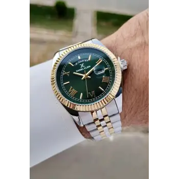 Daniel Klein DKISTE1289 Kadranı Yeşil Kordonu Gold Gümüş Renk Hediye Paketli Erkek Kol Saati