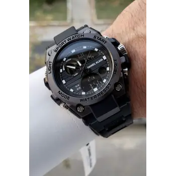 Daniel Klein DKISTE1304 Rakamları Beyaz Kordonu Siyah Renk Analog Dijital Hediye Paketli Erkek Kol Saati