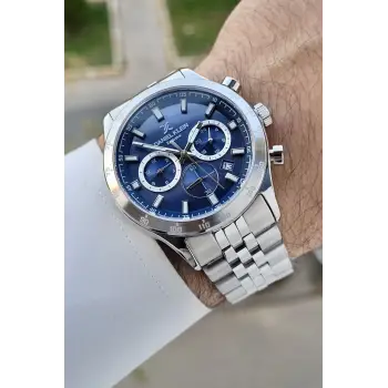 Daniel Klein DKISTE1443 Kadranı Lacivert Kordonu Gümüş Renk Göstergeli Erkek Kol Saati