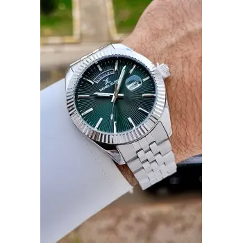 Daniel Klein DKISTE1476 Kadranı Yeşil Kordonu Gümüş Renk Erkek Kol Saati