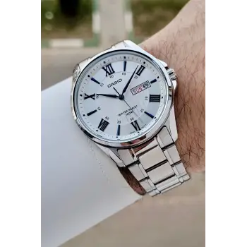 Casio CSISTE218 Casio Rakamları Mavi Kordonu Gümüş Renk Erkek Kol Saati