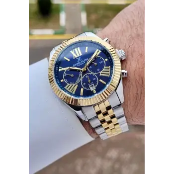 Daniel Klein DKISTE1603 Kadranı Lacivert Kordonu Gold Gümüş Renk 42 mm Erkek Kol Saati