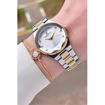 Daniel Klein DKISTE1562 Gold Gümüş Renk Kadın Kol Saati ve Bileklik