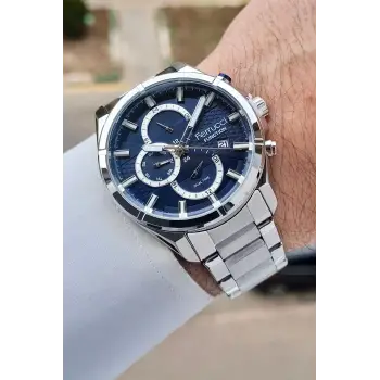 Kadranı Lacivert Kordonu Gümüş Renk 43 Mmgöstergeleri Aktif Erkek Kol Saati