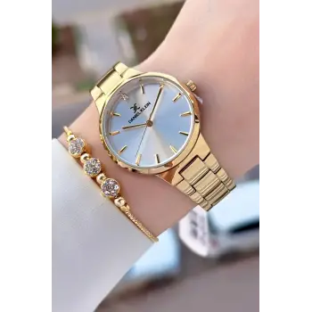 Gold Renk Kadın Kol Saati Bileklik