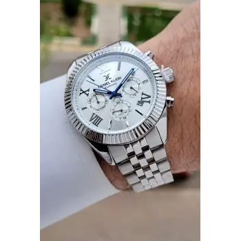 Gümüş Renk 42 Mm Iç Göstergeleri Aktif Erkek Kol Saati