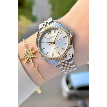 Ferrucci FCISTE376 Gold Gümüş Renk Kadın Kol Saati ve Bileklik