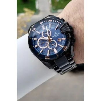 Kadranı Lacivert Kordonu Siyah Renk 47 Mm İç Göstergeleri Aktif Erkek Kol Saati