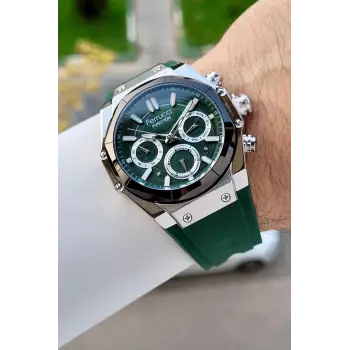 Ferrucci FCISTE364 41 Mm Kasası Gümüş Kordonu Yeşil Renk İç Göstergeleri Aktif Erkek Kol Saati