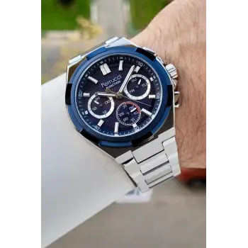 Ferrucci FCISTE408 43 Mm Kadranı Lacivert Kordonu Gümüş Renk İç Göstergeleri Aktif Erkek Kol Saati