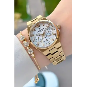 Daniel Klein DKISTE2055 Gold Renk İç Göstergeleri Aktif Kadın Kol Saati ve Bileklik