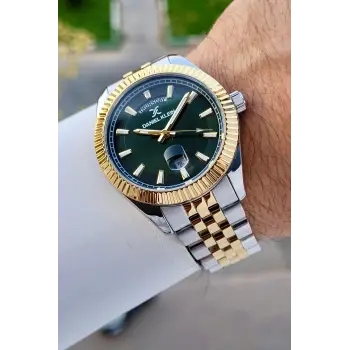 Kadranı Yeşil Kordonu Gold Gümüş Renk 42 Mm İç Göstergeleri Aktif Erkek Kol Saati