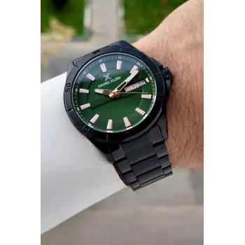 Kadranı Yeşil Kordonu Siyah Renk 43 Mm İç Göstergeleri Aktif Erkek Kol Saati