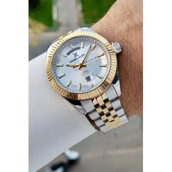 Gold Gümüş Renk 42 Mm İç Göstergeleri Aktif Erkek Kol Saati