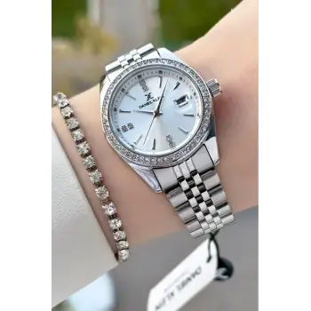 Gümüş Renk 32,5 Mm Kadın Kol Saati ve Bileklik
