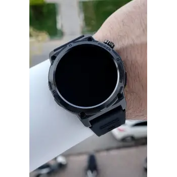 Kasası ve Kordonu Siyah Renk Android ve ios Uyumlu Hediye Paketli Akıllı Kol Saat