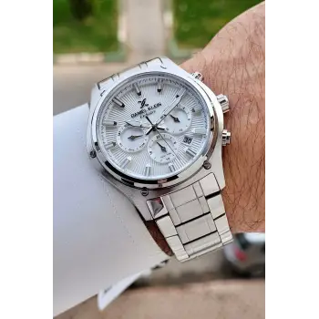 Gümüş Renk 44 Mm Göstergeleri Aktif Erkek Kol Saati