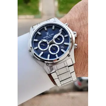 Kadranı Lacivert Kordonu Gümüş Renk 44 Mm Göstergeleri Aktif Erkek Kol Saati
