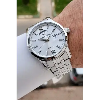 Gümüş Renk 43 mm Erkek Kol Saati