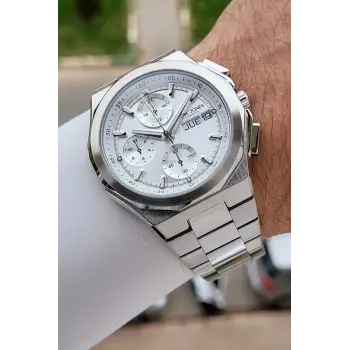 Gümüş Renk 44 mm Erkek Kol Saati