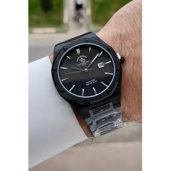 Santa Barbara Polo & Racquet Club Siyah Renk 41 mm Renk Atmaz Oksitlenmez Çelik Erkek Kol Saati