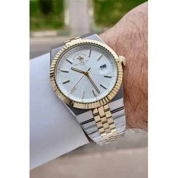 Santa Barbara Polo & Racquet Club Gold Gümüş Renk 40 mm Renk Atmaz Oksitlenmez Çelik Erkek Kol Saati