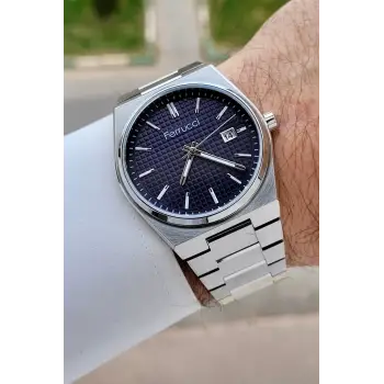 Kadranı Lacivert Kordonu Gümüş Renk 40 mm İç Göstergeleri Aktif Erkek Kol Saati