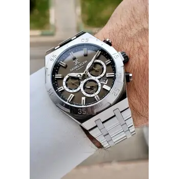 Kadranı Kahverengi Kordonu Gümüş Renk 44 mm İç Göstergeleri Aktif Erkek Kol Saati