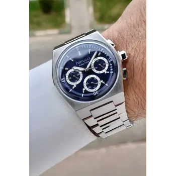 Kadranı Lacivert Kordonu Gümüş Renk 41 Mm İç Göstergeleri Aktif Erkek Kol Saati