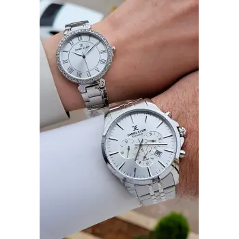 Gümüş Renk Sevgili Çift Kol Saati STISTE3