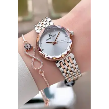Rose Gümüş Renk Hediye Paketli 30 mm Hediye Paketli Kadın Kol Saati