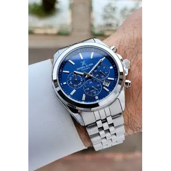 Gümüş Lacivert Renk 42 mm Hediye Paketli İç Göstergeleri Aktif Erkek Kol Saati