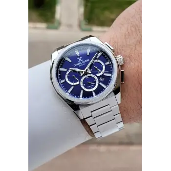 Kadranı Lacivert Kordonu Gümüş Renk 44 mm İç Göstergeleri Aktif Erkek Kol Saati