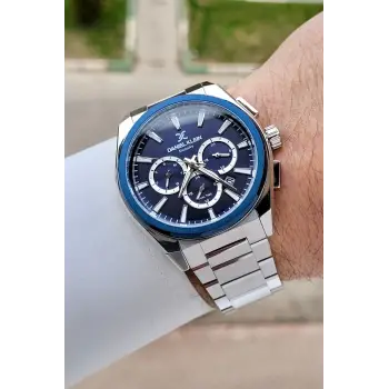 Gümüş Lacivert Renk 44 mm Hediye Paketli İç Göstergeleri Aktif Erkek Kol Saati