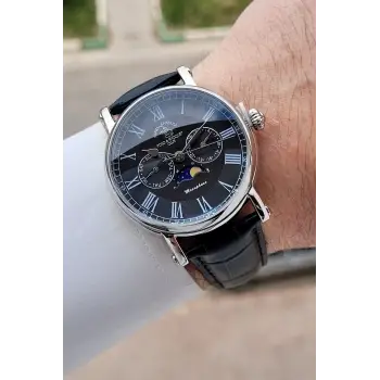 Santa Barbara Polo & Racquet Club Kasası Gümüş Kordonu Siyah Renk 42,5 mm Erkek Kol Saati