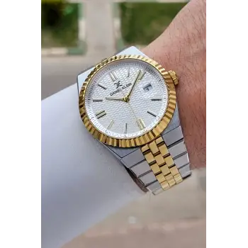 Gold Gümüş Renk 5 ATM Hediye Paketli 41 mm Erkek Kol Saati