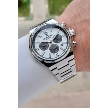 Gümüş Renk 43 mm Erkek Kol Saati