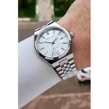 Gümüş Renk 40 Mm Erkek Kol Saati