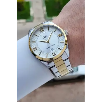 Gold Gümüş Renk Takvimli Erkek Kol Saati
