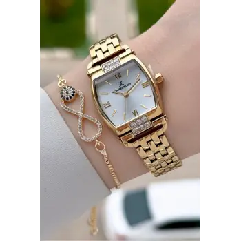 Gold Renk 24 mm Hediye Paketli Kadın Kol Saati