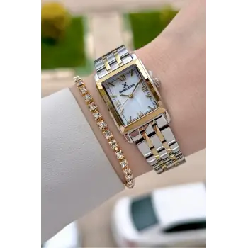 Gold Gümüş Renk 22 mm Kadın Kol Saati