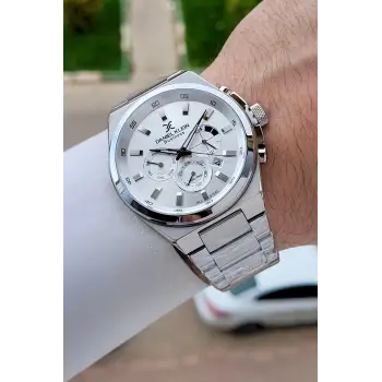 BUSINESS Gümüş Renk 45 Mm Full Çelik 5 ATM Erkek Kol Saati