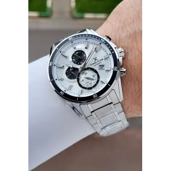 Gümüş Renk 44 Mm Hediye Paketli İç Göstergeleri Aktif Erkek Kol Saati