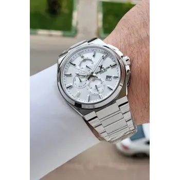 Gümüş Renk 43,5 Mm Hediye Paketli İç Göstergeleri Aktif Erkek Kol Saati