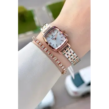 Rose Gümüş Renk Hediye Paketli 22 Mm Kadın Kol Saati