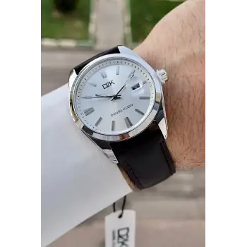 Gümüş Renk 42 Mm Takvimli Hediye Paketli Erkek Kol Saati