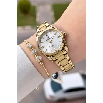 Gold Renk 30 Mm Hediye Paketli Kadın Kol Saati