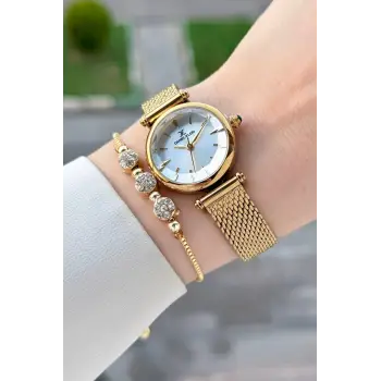 Gold Renk 26 Mm Hediye Paketli Kadın Kol Saati